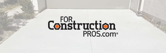 ForConstructionPros.com logo displayed on a concrete surface, representing professionalism in the construction industry.