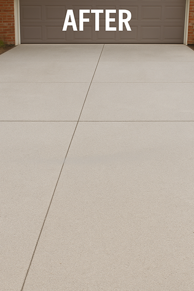 Driveway crack repair after restoration
