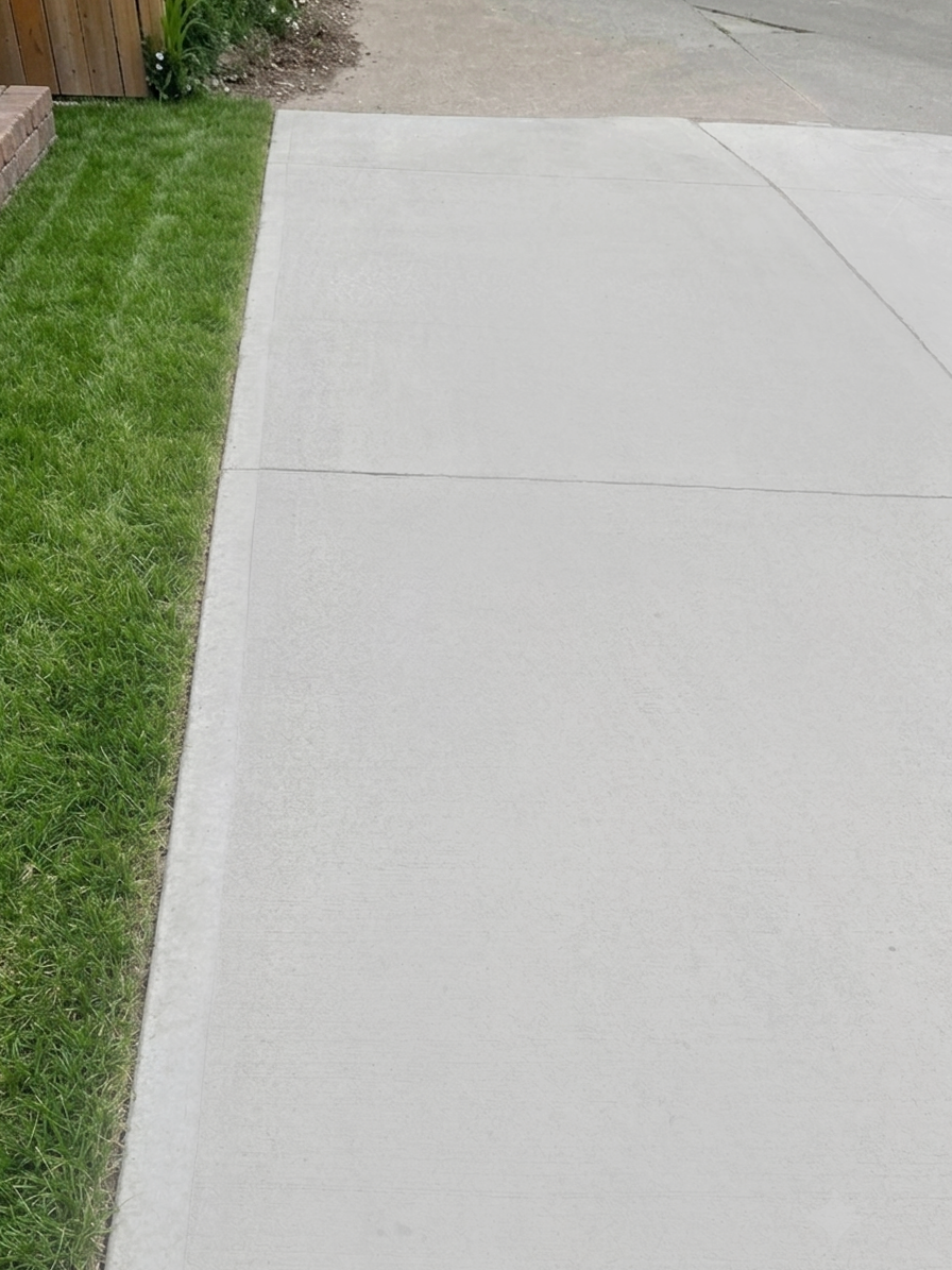 Concrete driveway after Like-Nu restoration